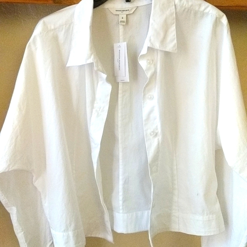 Banana Republic cotton white light weight jacket size s new with tag